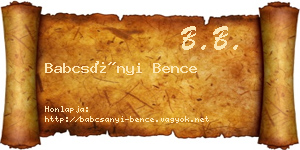 Babcsányi Bence névjegykártya