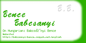 bence babcsanyi business card